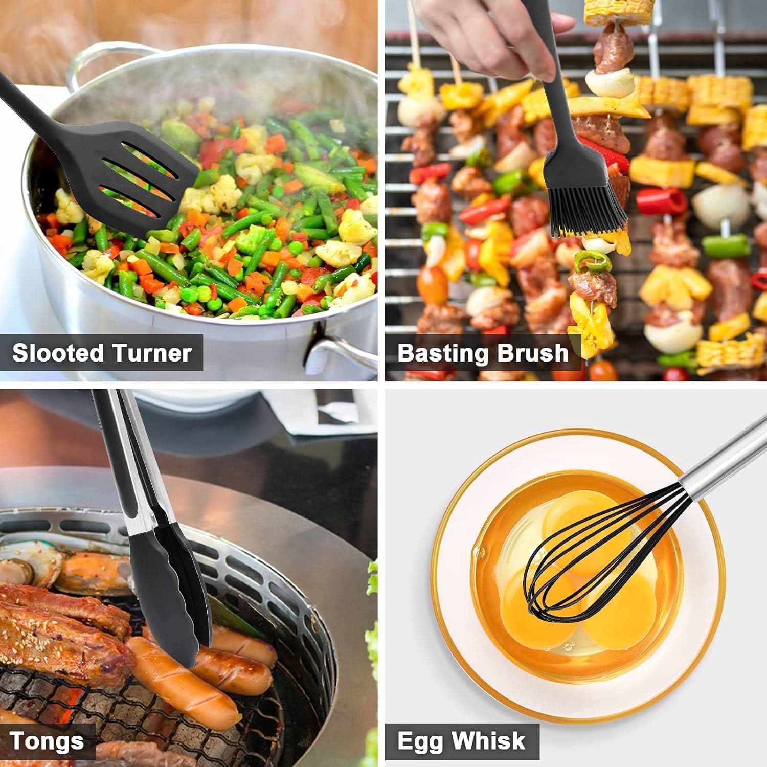 CulinaForge – 15-Piece Heat-Resistant Silicone Kitchen Utensil Set